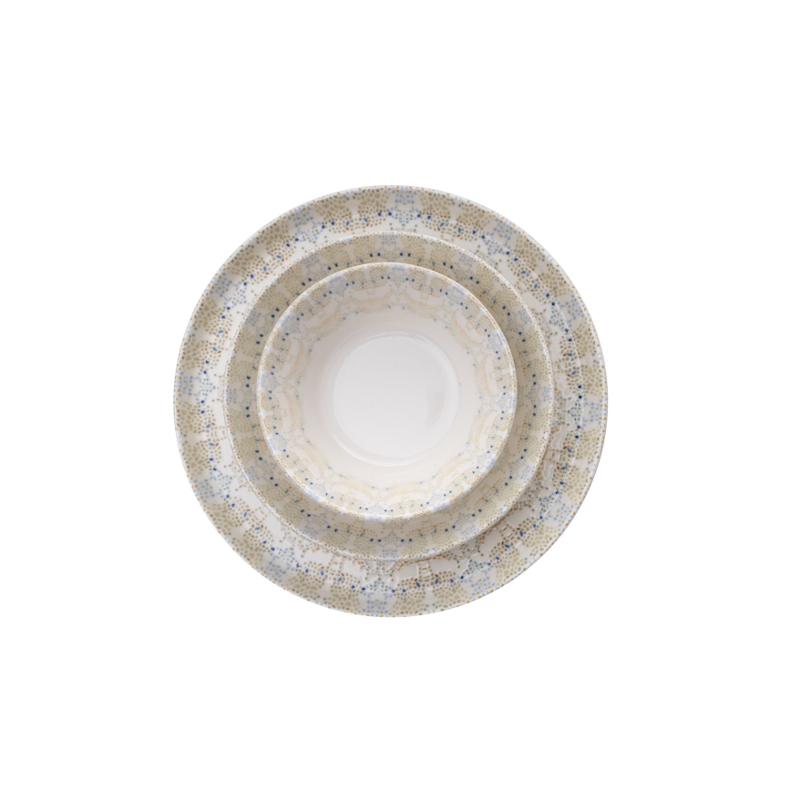 Service de table 12 pièces multicolore/porcelaine
