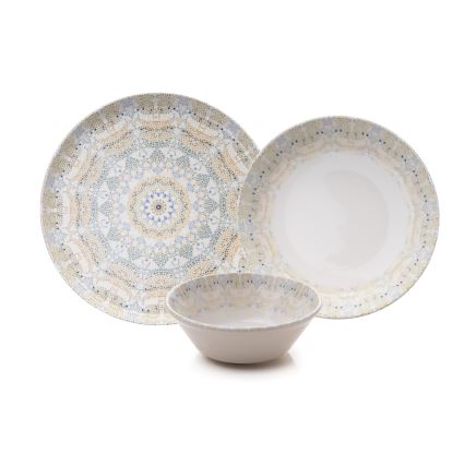 Service de table 12 pièces multicolore/porcelaine