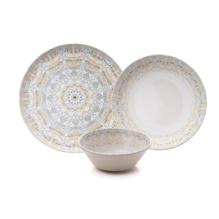 Service de table 12 pièces multicolore/porcelaine