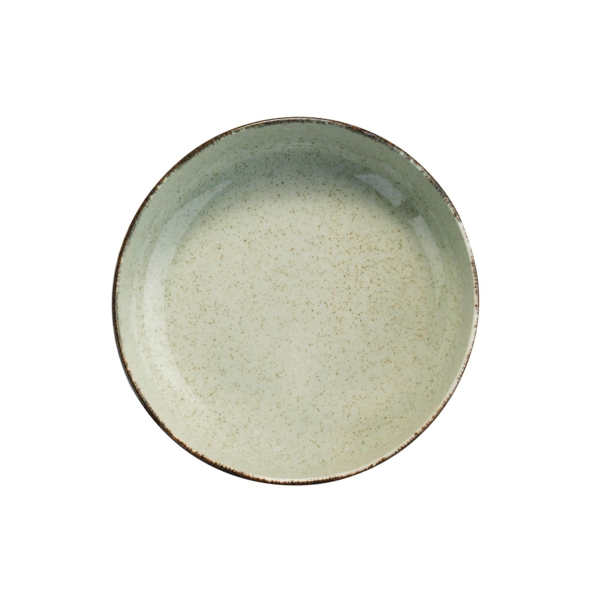 Service de table 12 pièces vert/porcelaine