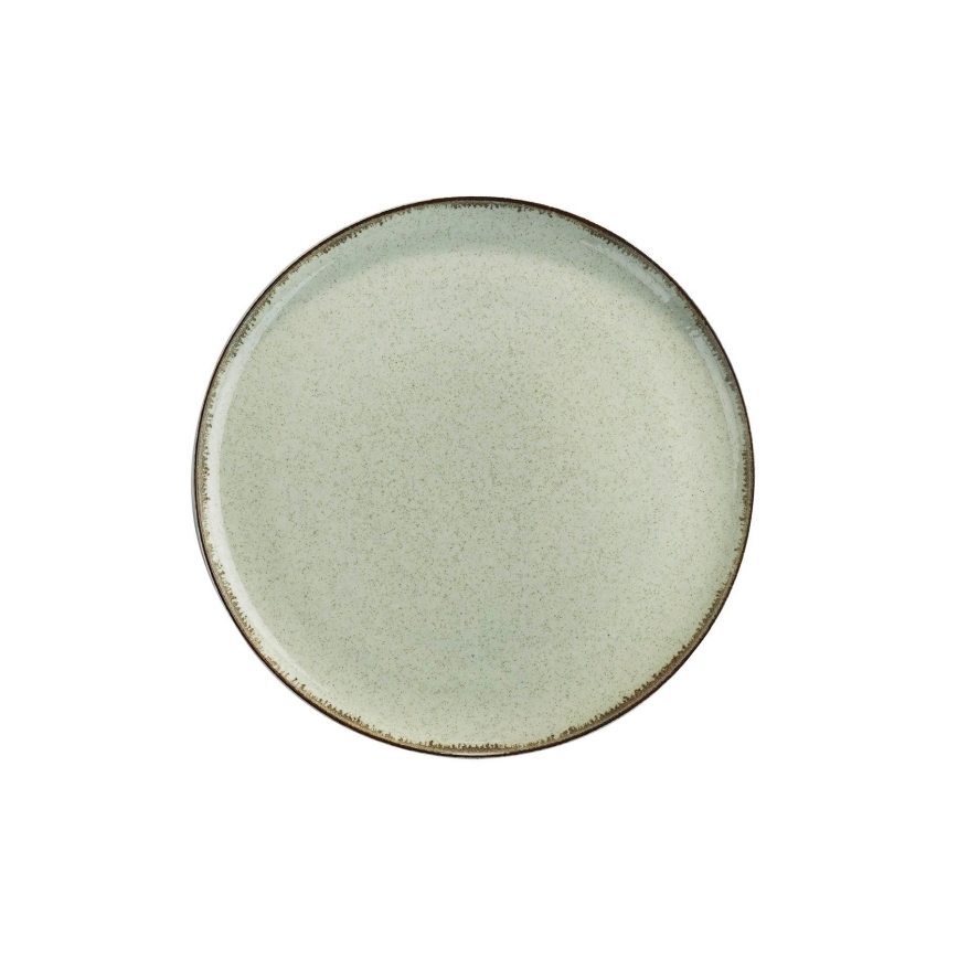 Service de table 12 pièces vert/porcelaine