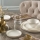 Service de table 16 pièces beige/doré/porcelaine