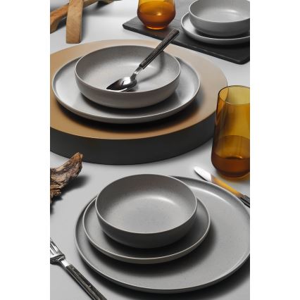 Service de table 16 pièces gris/porcelaine