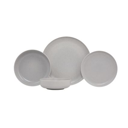 Service de table 16 pièces gris/porcelaine