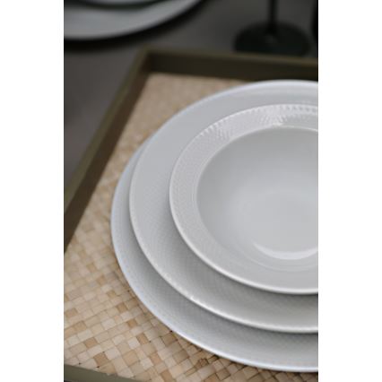 Service de table 18 pièces, blanc en porcelaine