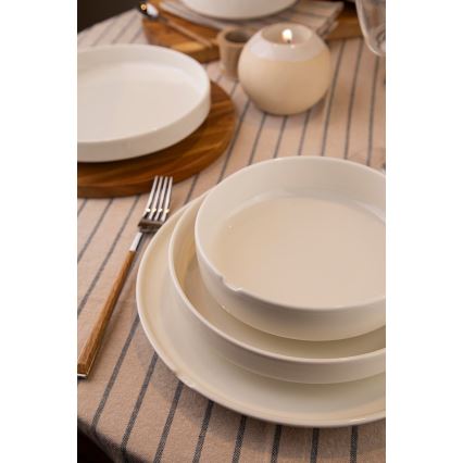 Service de table 18 pièces, blanc en porcelaine