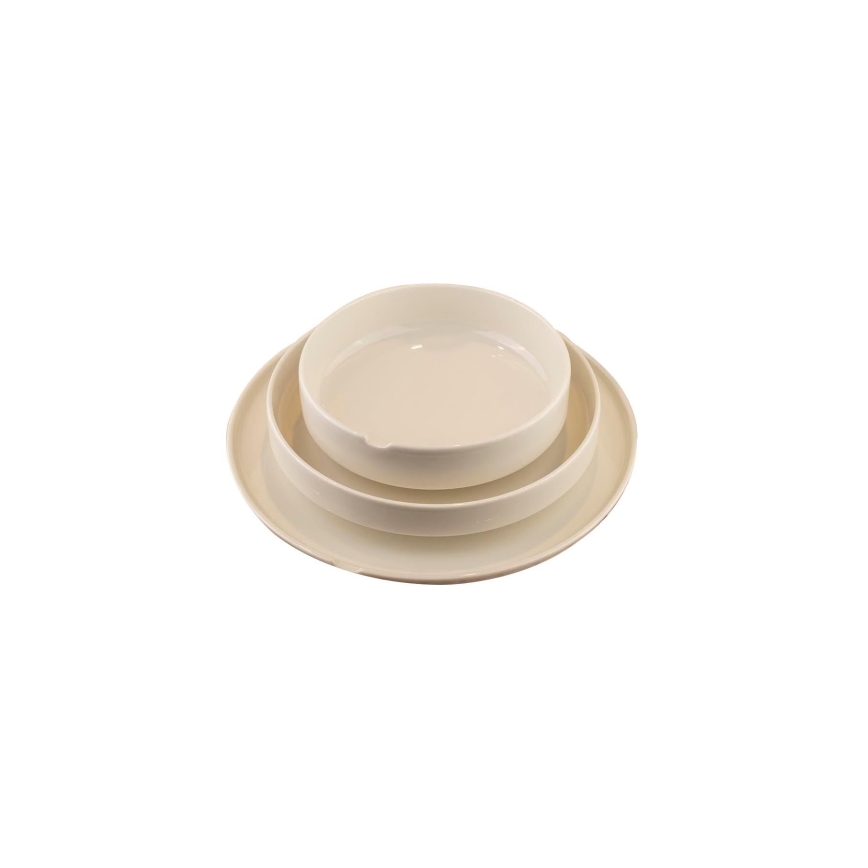 Service de table 18 pièces, blanc en porcelaine