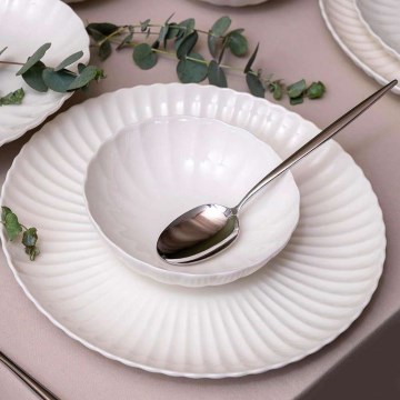 Service de table 18 pièces blanc/porcelaine