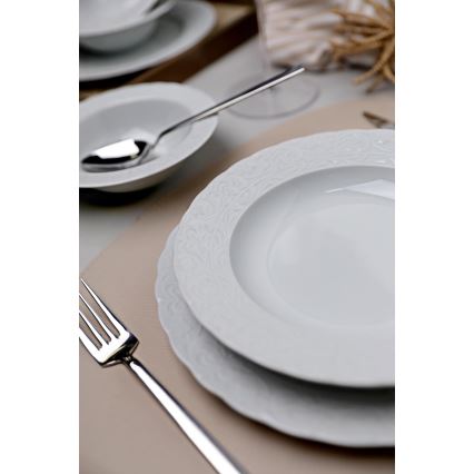 Service de table 18 pièces blanc/porcelaine