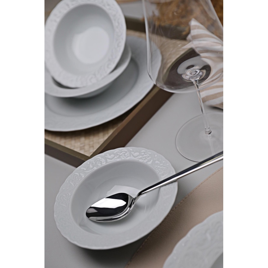 Service de table 18 pièces blanc/porcelaine