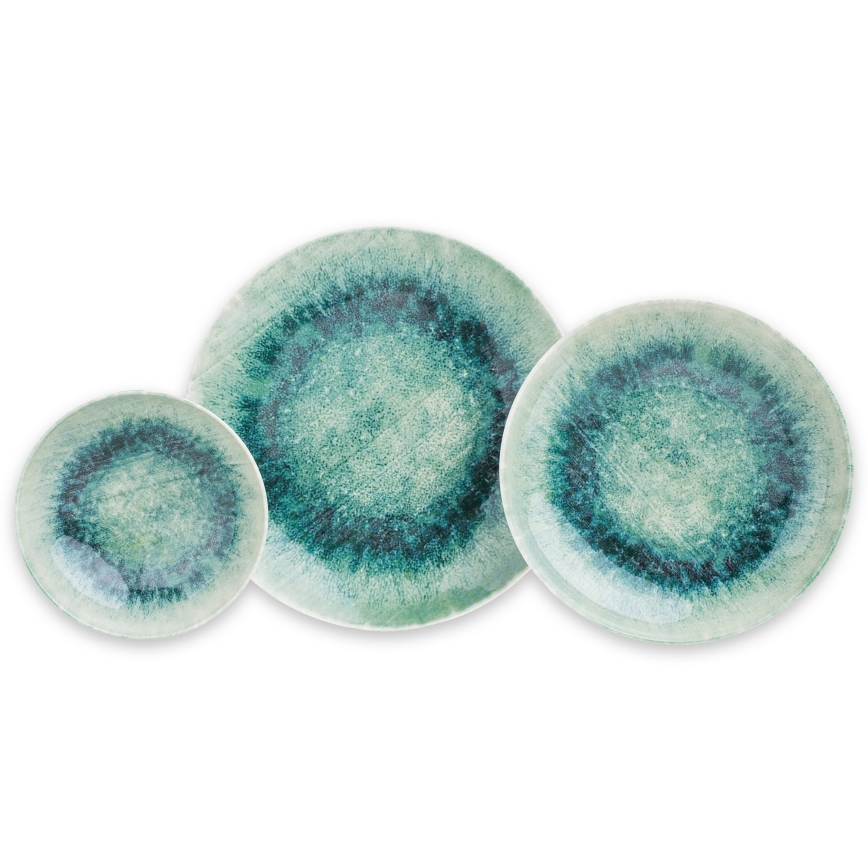 Service de table 18 pièces bleu/porcelaine