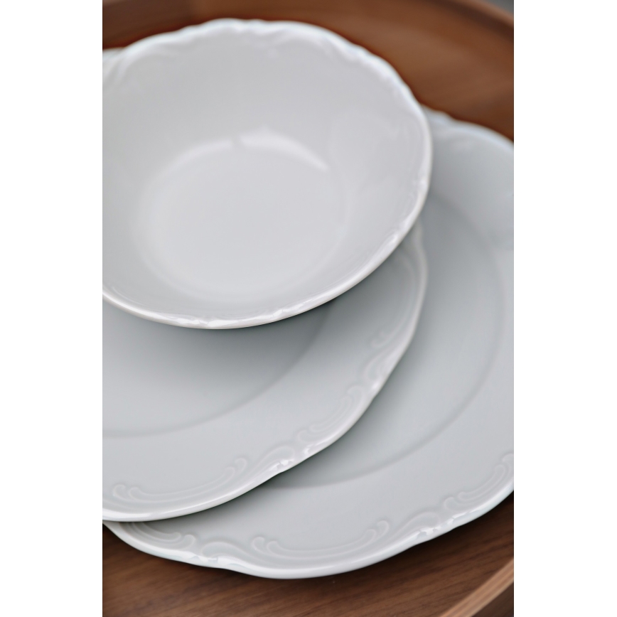 Service de table 18 pièces en porcelaine blanche