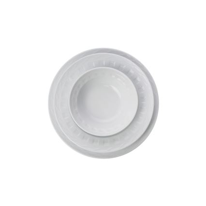 Service de table 18 pièces en porcelaine blanche