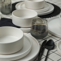 Service de table 20 pièces en céramique blanche