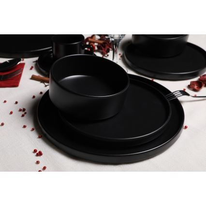 Service de table 20 pièces en grès noir
