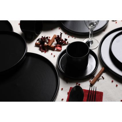 Service de table 20 pièces en grès noir