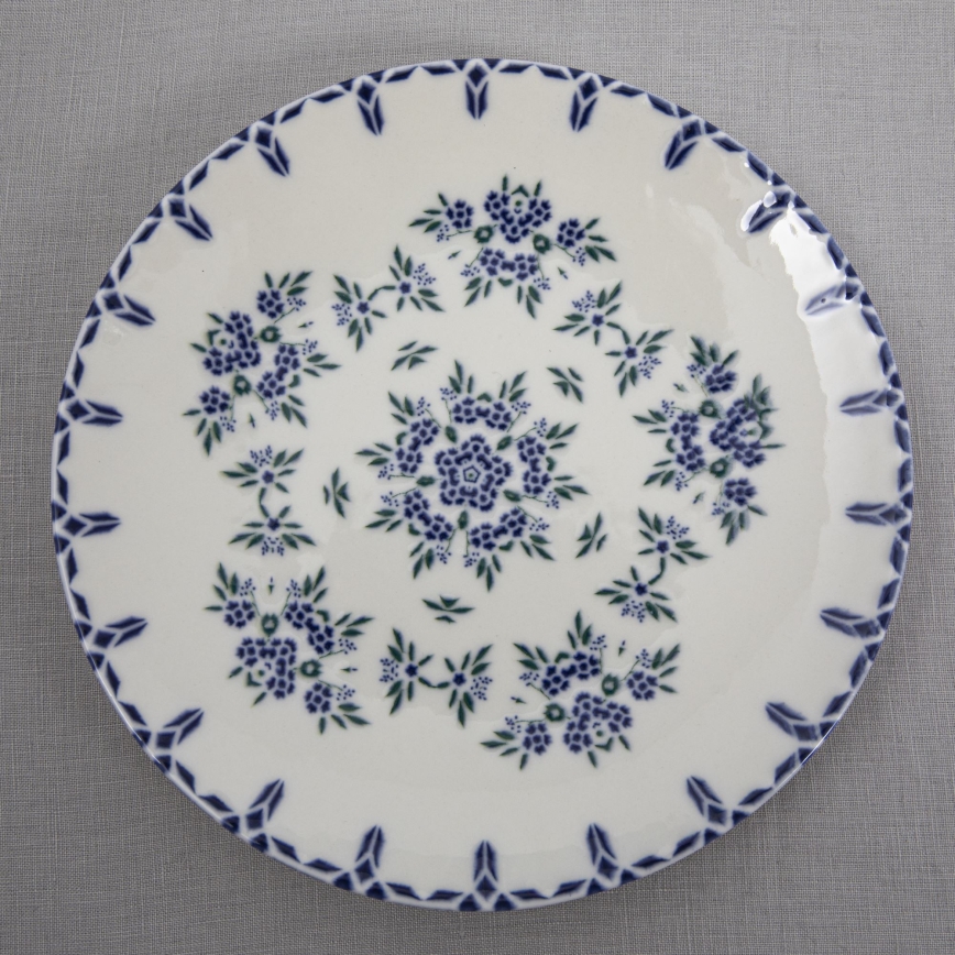 Service de table 24 pièces blanc/bleu/porcelaine