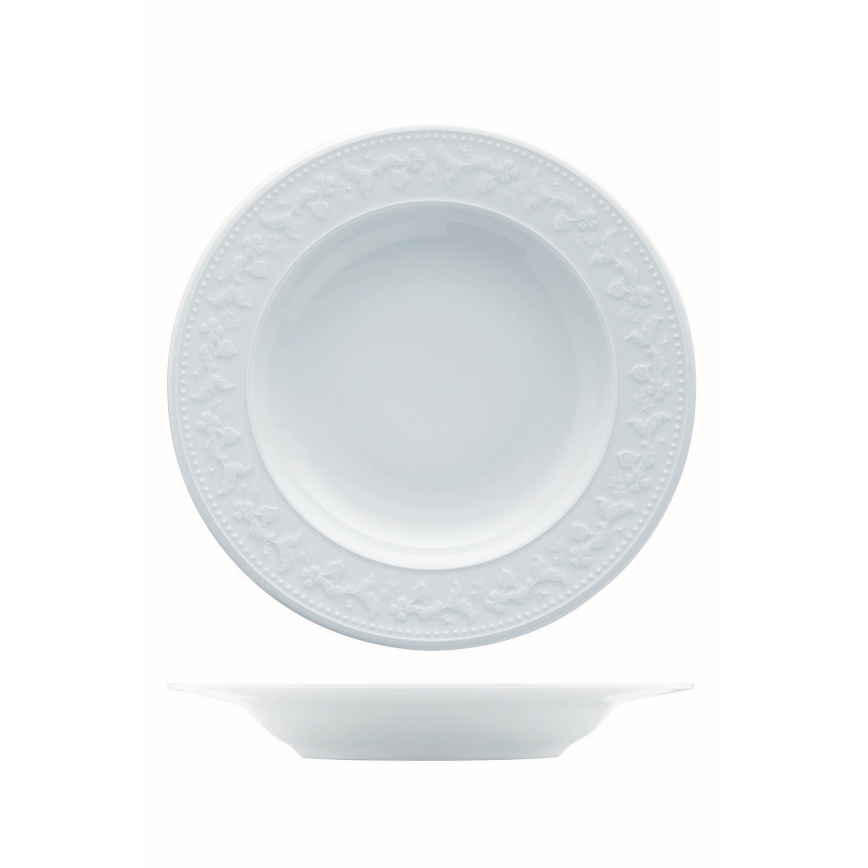 Service de table 24 pièces, blanc en porcelaine