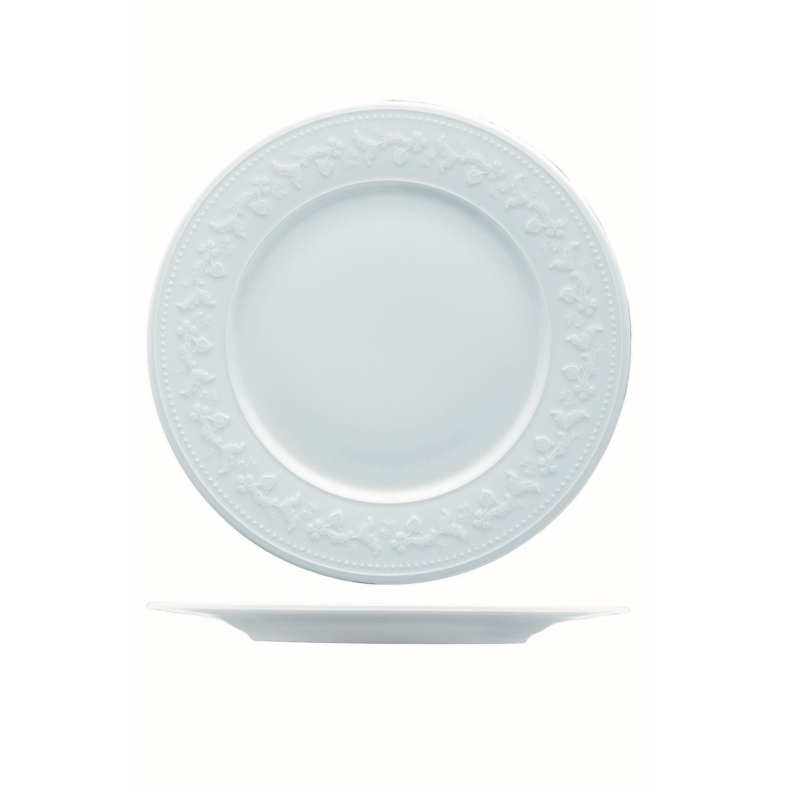 Service de table 24 pièces, blanc en porcelaine