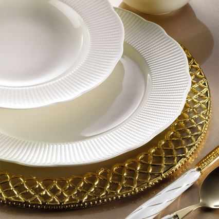 Service de table 24 pièces blanc/porcelaine