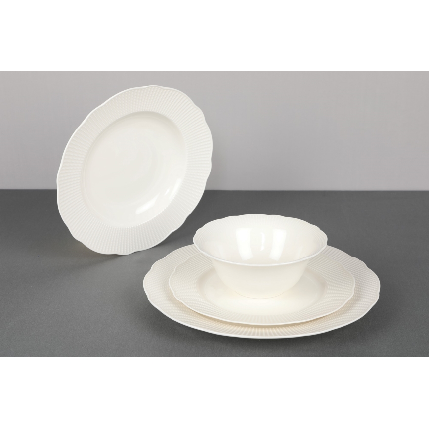 Service de table 24 pièces blanc/porcelaine