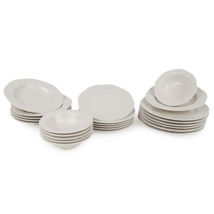 Service de table 24 pièces blanc/porcelaine