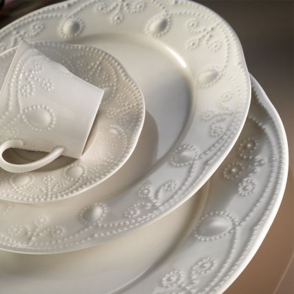 Service de table 24 pièces blanc/porcelaine