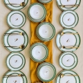 Service de table 24 pièces blanc/vert/doré/céramique