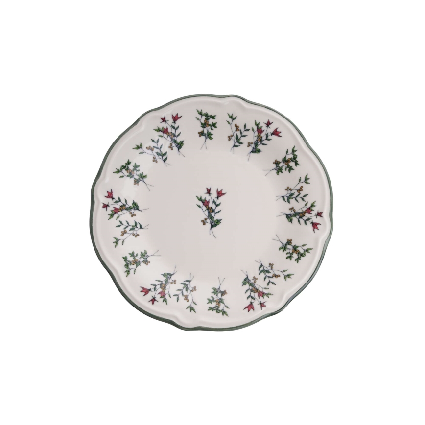 Service de table 24 pièces blanc/vert/porcelaine