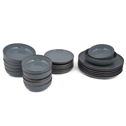 Service de table 24 pièces bleu/porcelaine