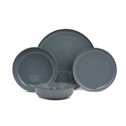 Service de table 24 pièces bleu/porcelaine