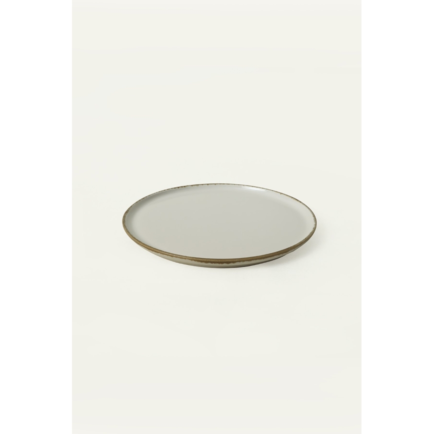 Service de table 24 pièces crème/marron/céramique