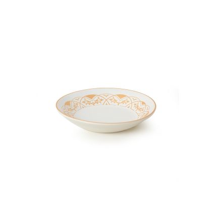 Service de table 24 pièces en céramique, blanc et doré
