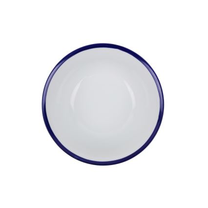 Service de table 24 pièces en porcelaine, blanc et bleu