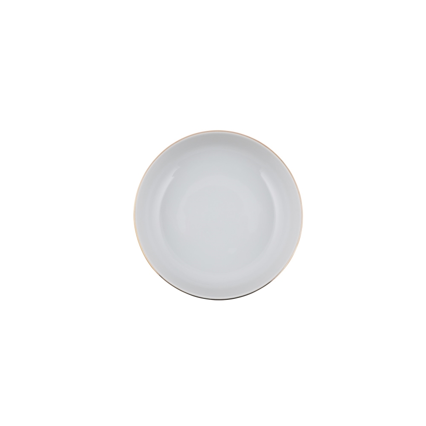 Service de table 24 pièces en porcelaine, blanc et doré