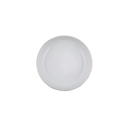 Service de table 24 pièces en porcelaine, blanc et doré