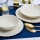 Service de table 24 pièces en porcelaine, blanc