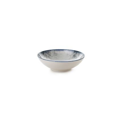 Service de table 24 pièces en porcelaine blanche et bleue
