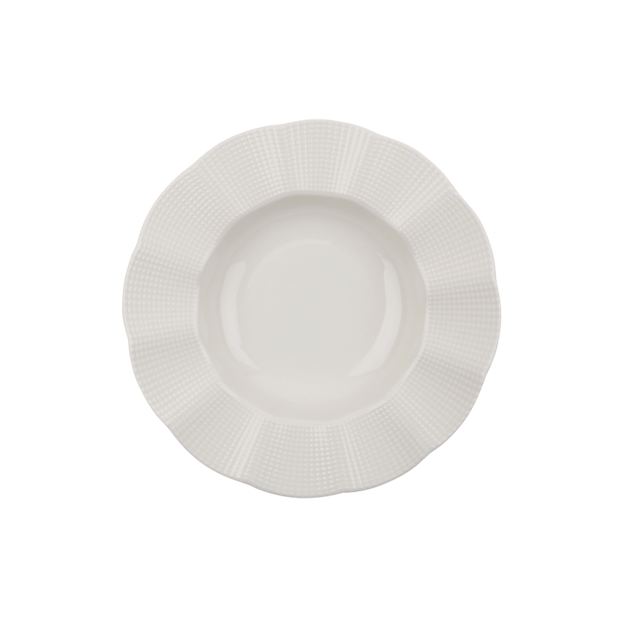 Service de table 24 pièces en porcelaine blanche