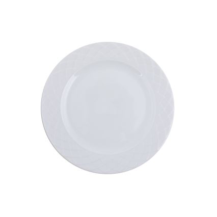Service de table 24 pièces en porcelaine blanche
