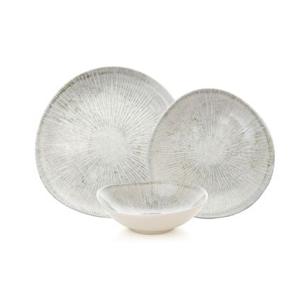 Service de table 24 pièces gris/porcelaine