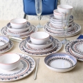 Service de table 24 pièces, multicolore en grès