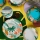Service de table 24 pièces multicolore en porcelaine