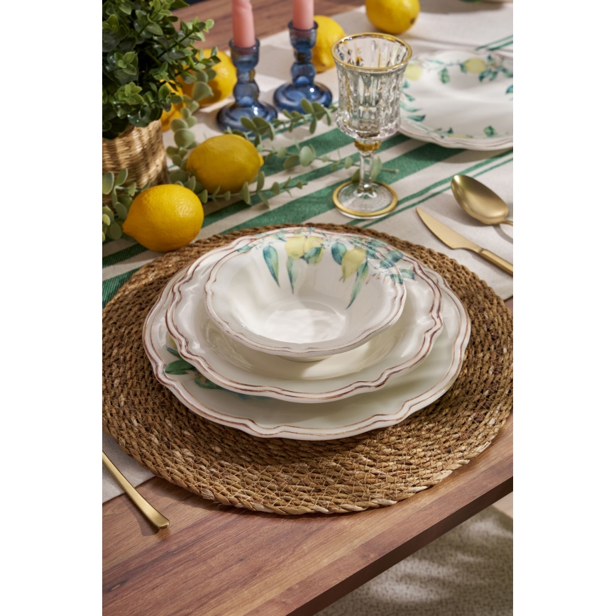 Service de table 24 pièces multicolore/porcelaine