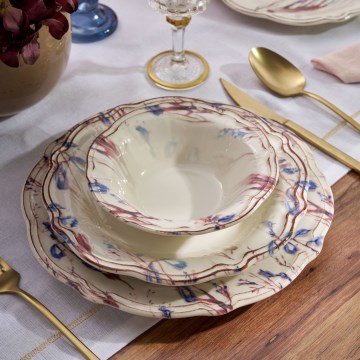 Service de table 24 pièces multicolore/porcelaine