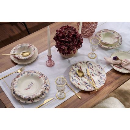 Service de table 24 pièces multicolore/porcelaine