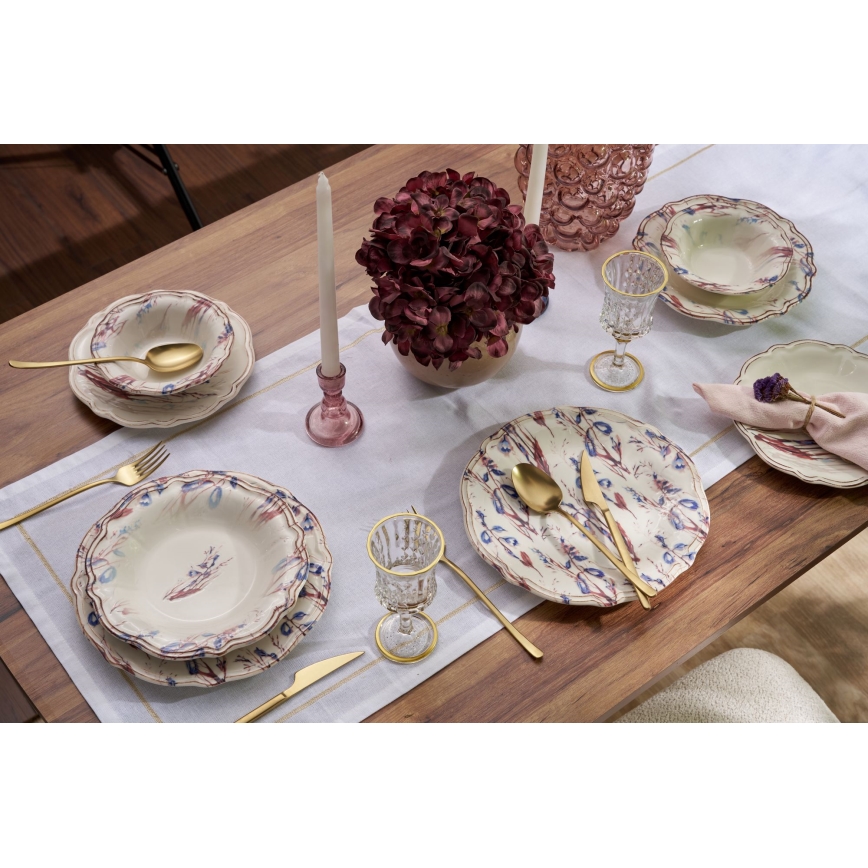 Service de table 24 pièces multicolore/porcelaine