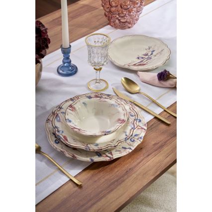 Service de table 24 pièces multicolore/porcelaine