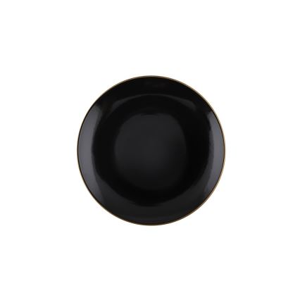 Service de table 24 pièces noir/doré/en grès