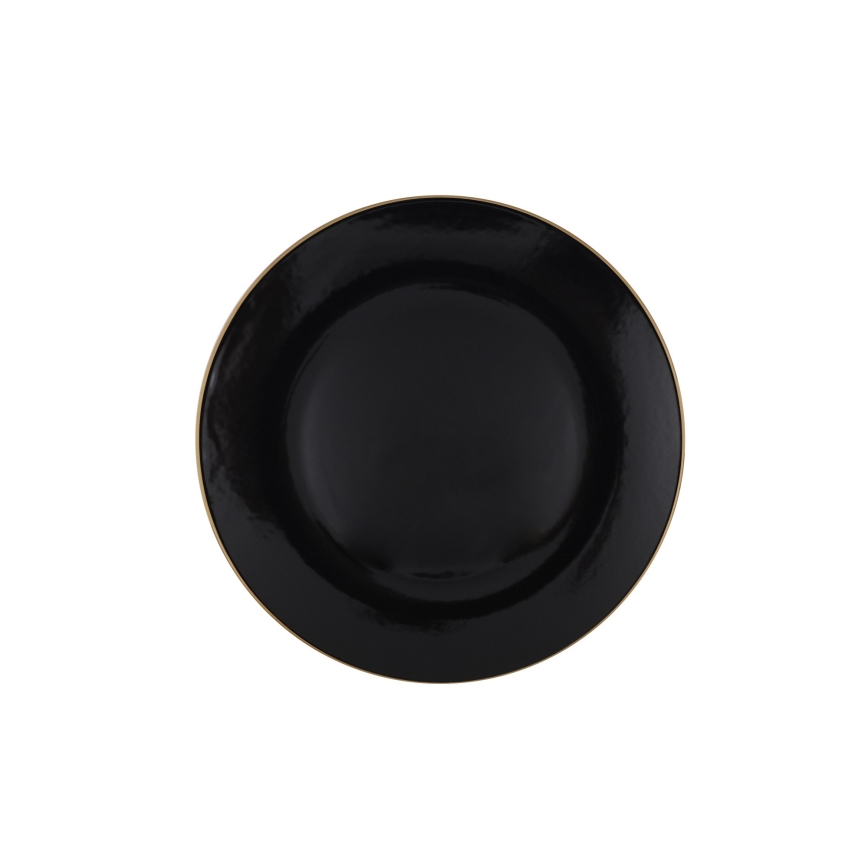 Service de table 24 pièces noir/doré/en grès